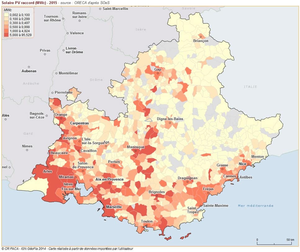 Carte PACA